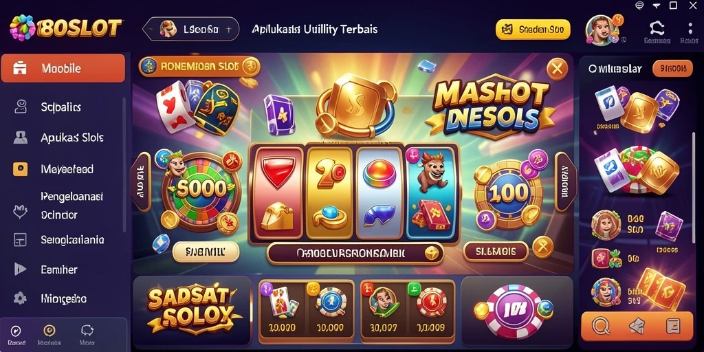 Tampilan utama aplikasi 180SLOT dengan fitur-fitur utility.