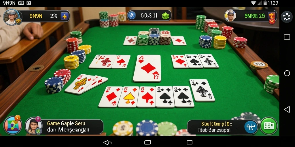 Tampilan menarik saat gameplay Gaple di 9N9N.