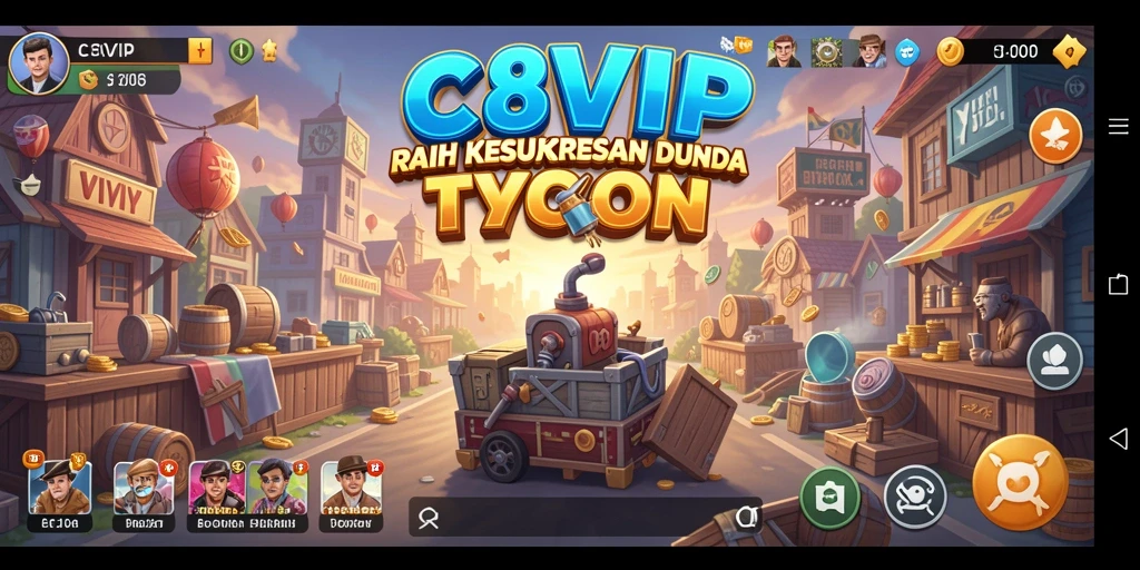 Screenshot C8VIP menampilkan gameplay Tycoon yang menarik dan interaktif.