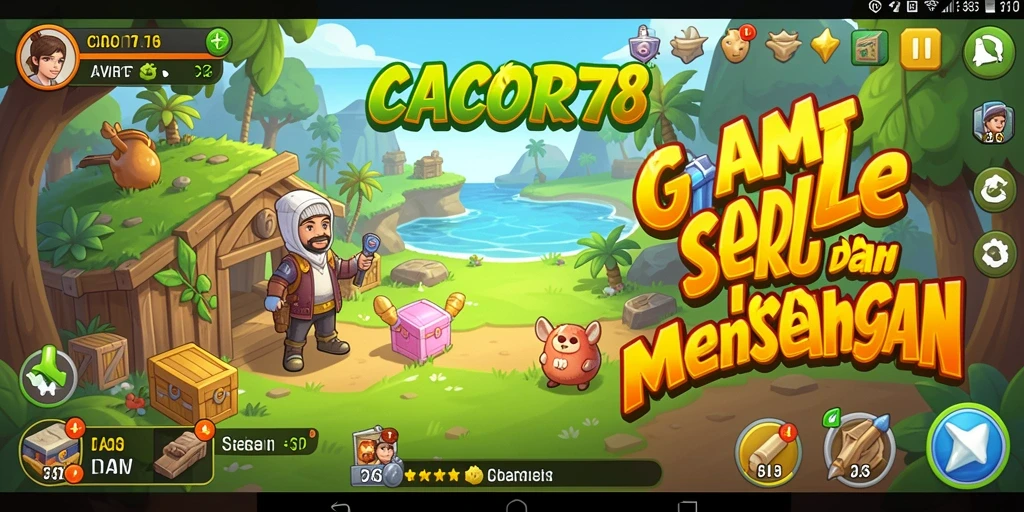 Screenshot gameplay CACOR78 yang menampilkan pengelolaan sumber daya dan kemajuan.