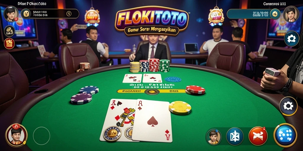 Tampilan gameplay mengasyikkan dari FLOKITOTO yang penuh strategi Poker.