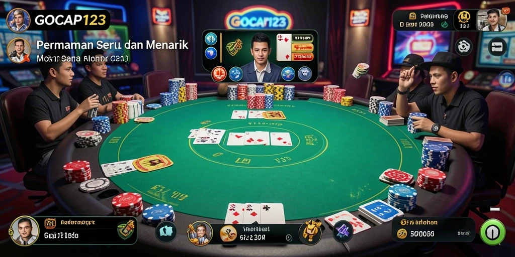 Tampilan menarik dari gameplay poker di GOCAP123.