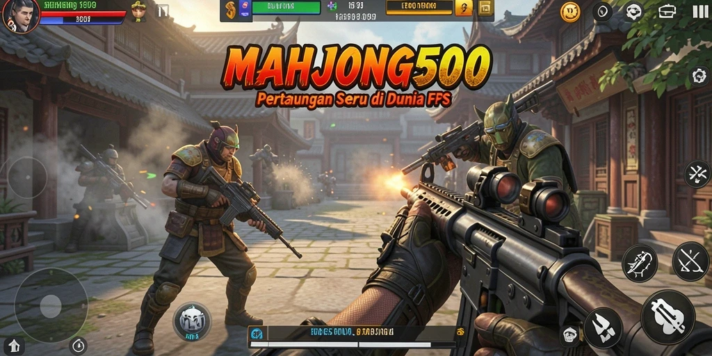 Tampilan mendebarkan dari gameplay intens MAHJONG500.