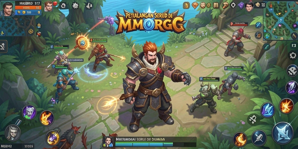 Screenshot utama menunjukkan aksi seru dan grafis memukau dalam dunia MMORPG.