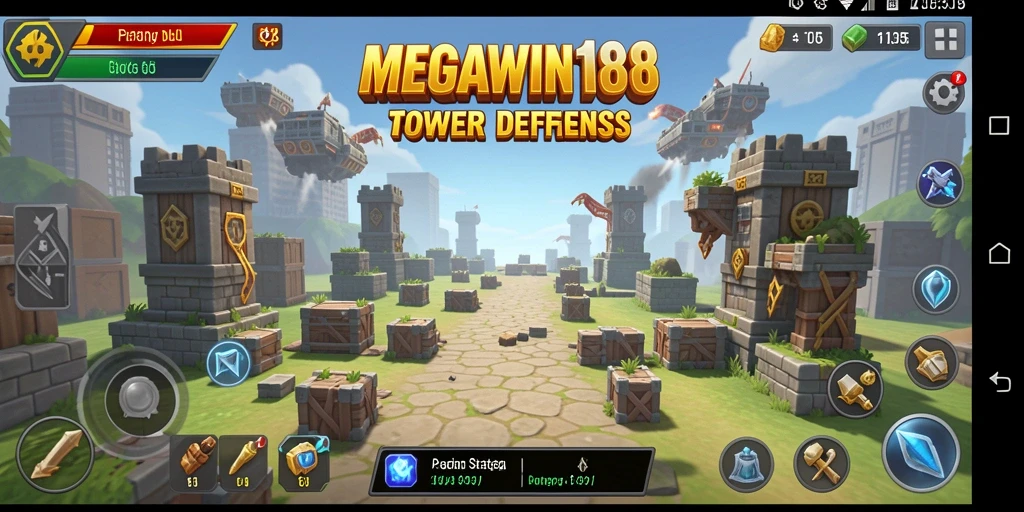 Menampilkan aksi seru dan strategi di balik Tower Defense.