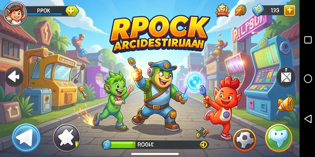 Tampilan gameplay RPOK yang penuh aksi dan tantangan arcade.
