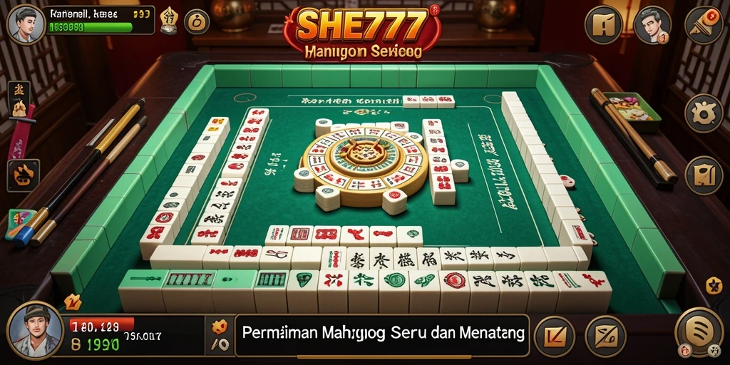 Tampilan gameplay SHE777 yang menarik dan penuh strategi Mahjong.