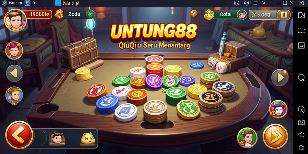 Tampilan gameplay seru dari UNTUNG88 dalam permainan QiuQiu.