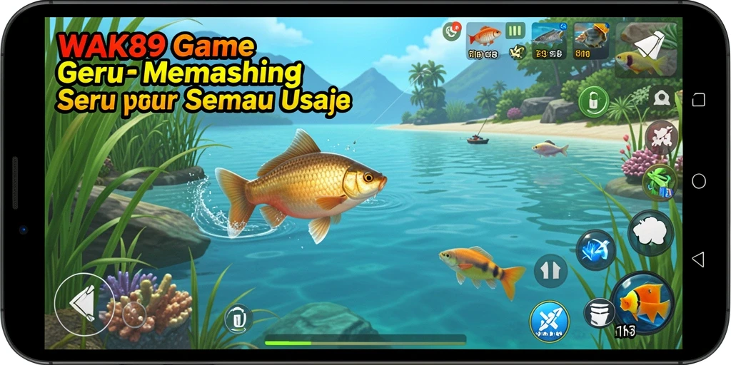 Screenshot gameplay WAK89 menampilkan pengalaman memancing yang seru.